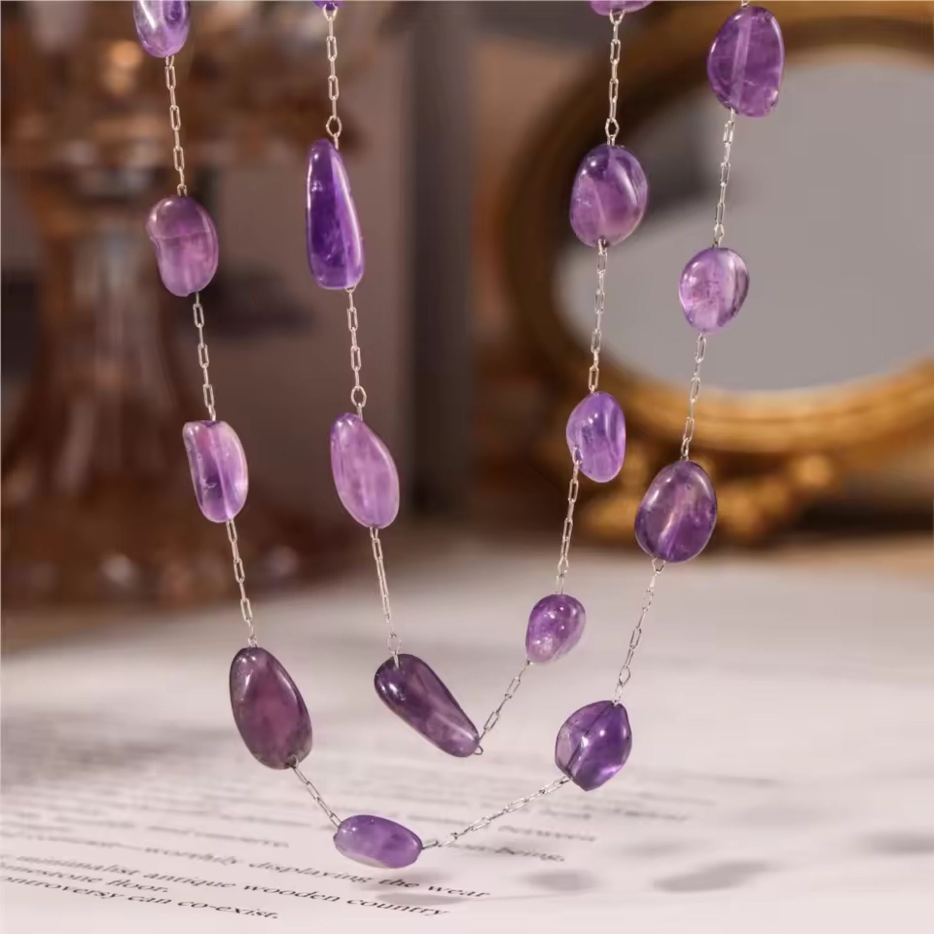 Amethyst Drops Balls Set Necklace and Bracelet Silver Moments Australia