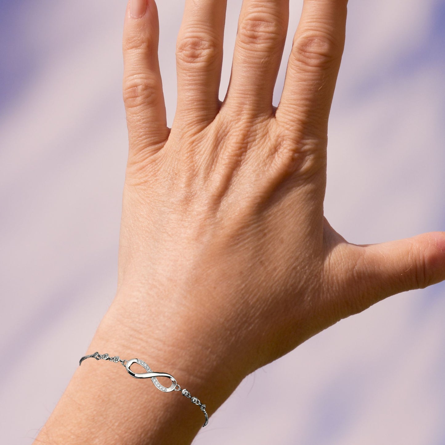 Infinity Spark Bracelet with Zirconia and Stirling Silver