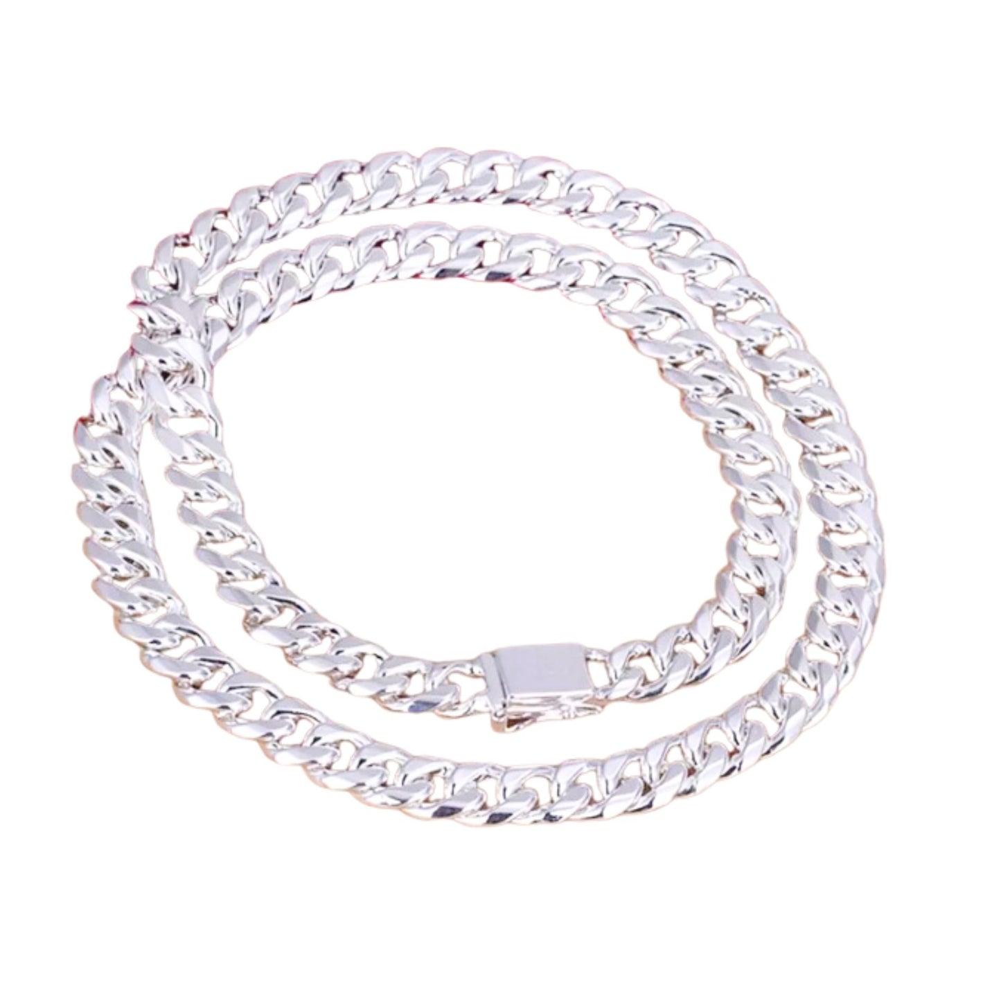 Eclipse Cuban Bold Chain Bracelet in Sterling Silver 20cm