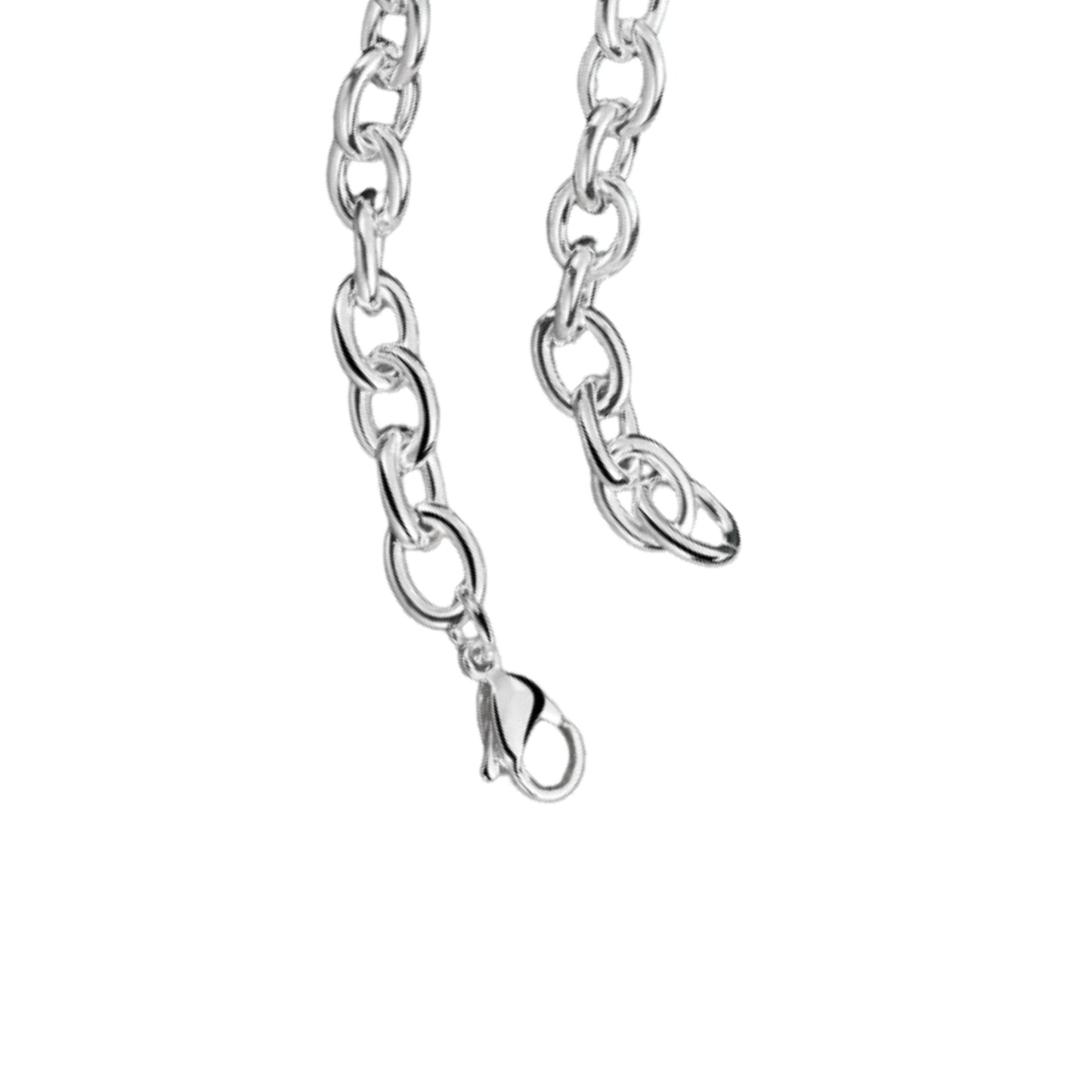 Clasp front view of the heart pendant and chain necklace