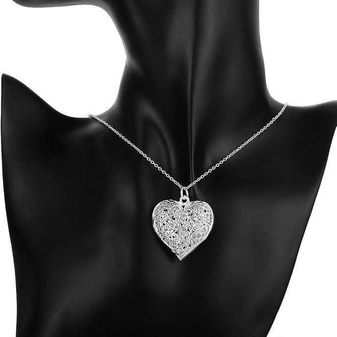 Love Heart Pendant on Manquin in Silver