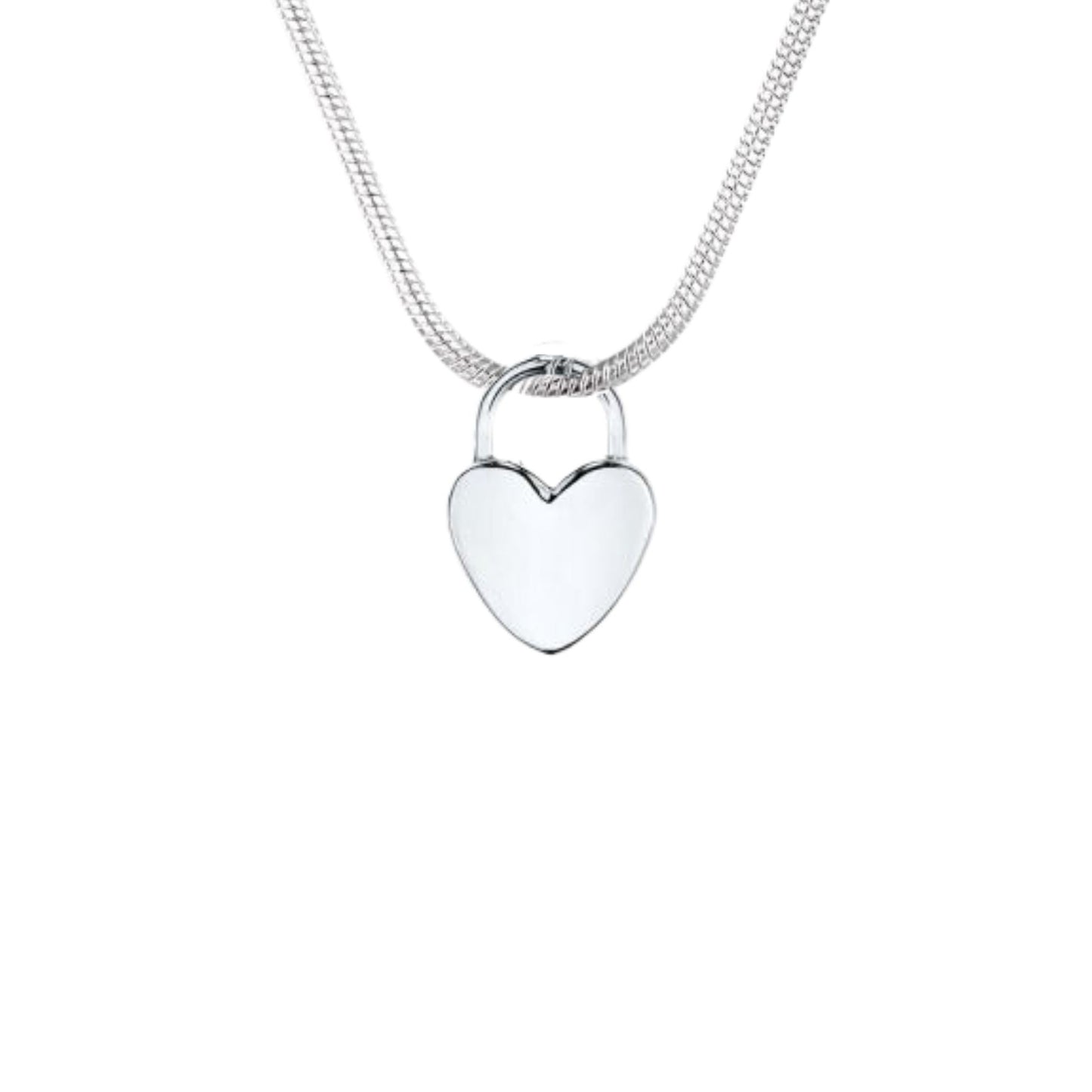 Minimal Heart in Sterling Silver Solid Chain Front View