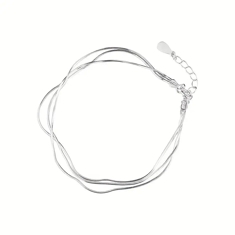 Trio whisper bracelet 3 fine lines of silver in 925