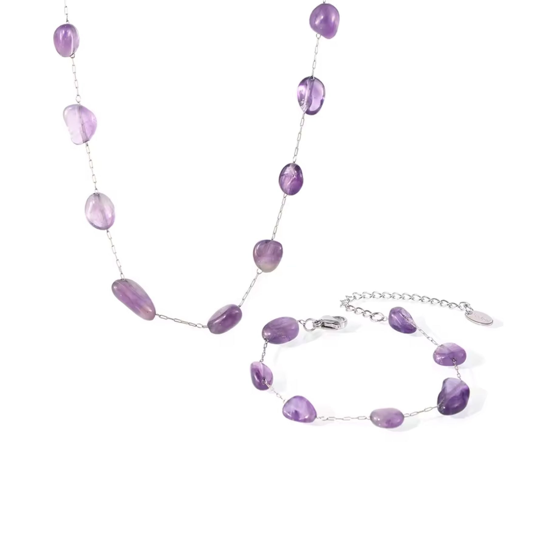 necklace and bracelet with amethyst stone in Melbourne Australia Silver Moments