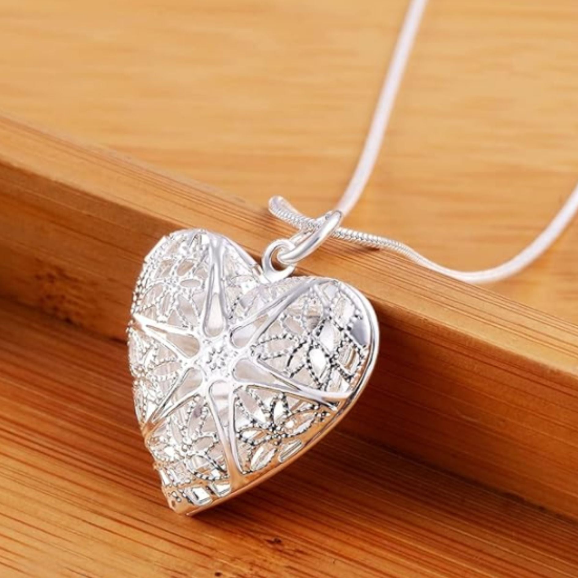 heart pendant locket intricate detail australia sterling silver 925