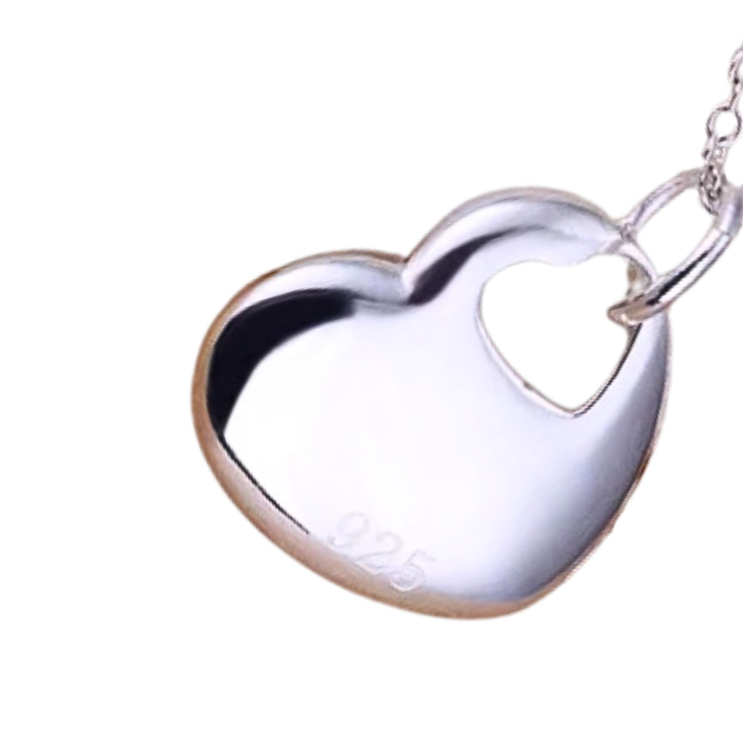 925 marked heart pendant necklace cut out heart in sterling silver australia