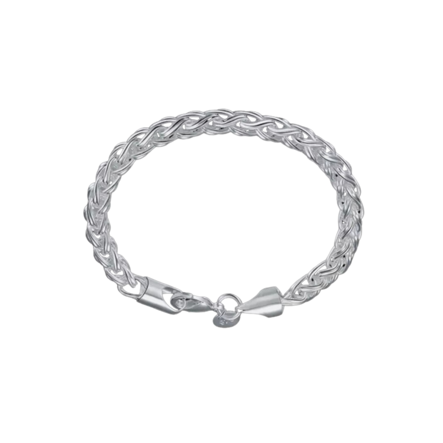 Infinity Weave Bracelet in Sterling Silver 925 Material Front View