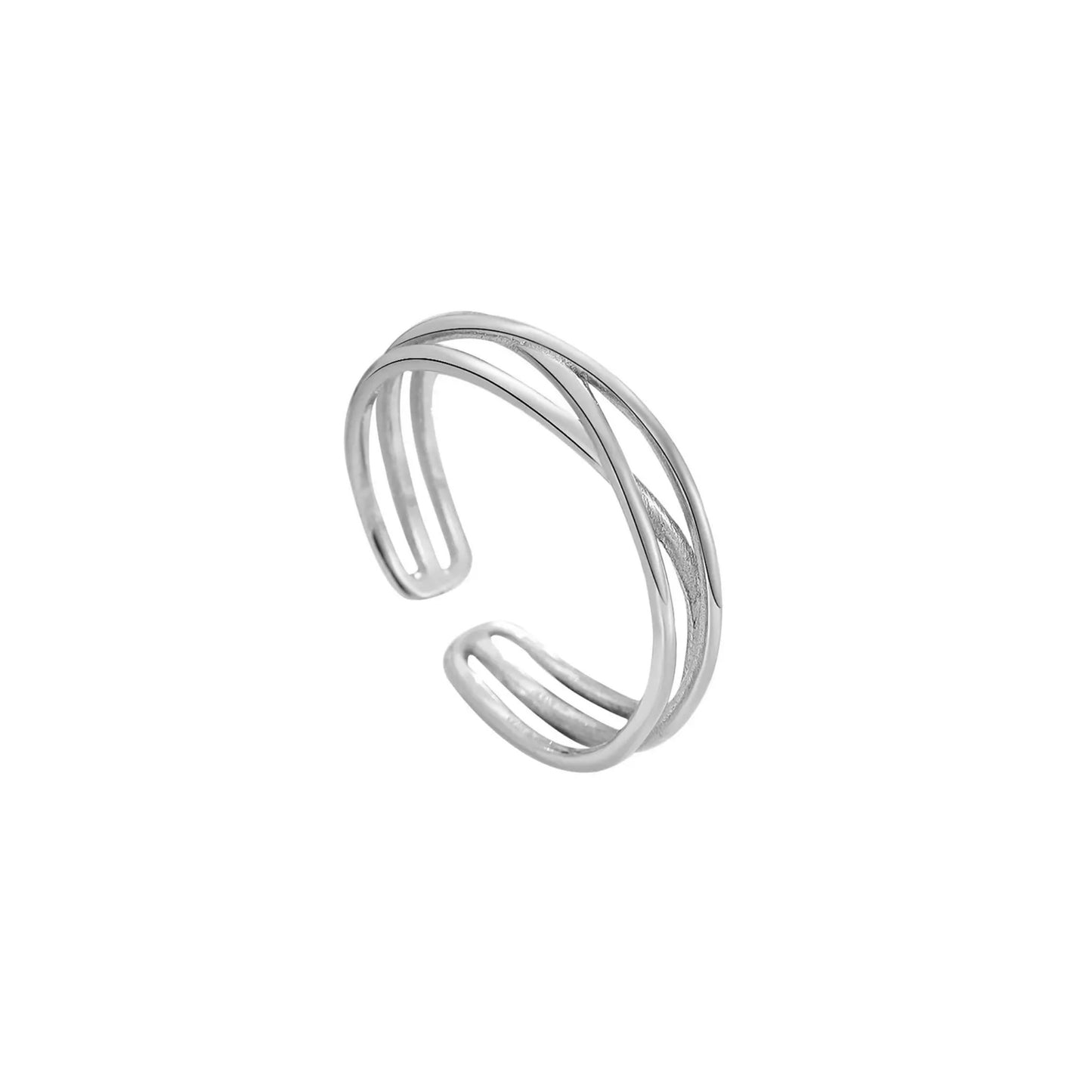 Eternity Ring Lace Open Band Sterling Silver 925 Side View